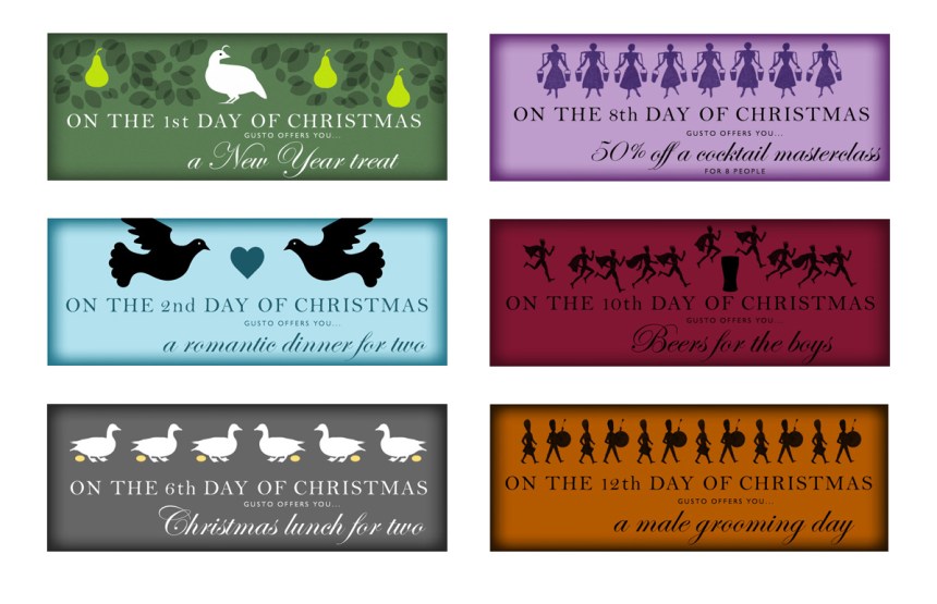 Gusto 12 days of Christmas Facebook campaign